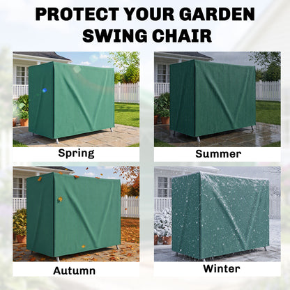 220 x 125cm Three-Seater Swing Chair Protective Cover - Green