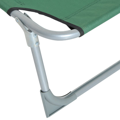 Reclining Sun Lounger Chair Folding Camping Bed with 4-Position Adjustable Backrest