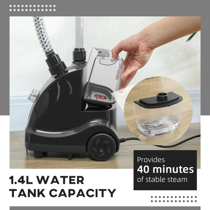 Clothes Steamer with Adjustable Pole Clothes Steamer 11 Steam Levels 41-110 cm Black