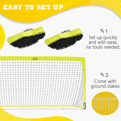 Two Football Goal Nets, Foldable Outdoor Sport Training Equipment, for Teens, Adults, with Carrying Bag, Yellow
