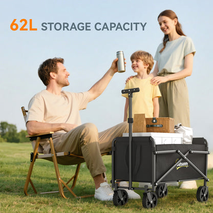 62L Festival Trolley on Wheels, Portable Small Folding Trolley Cart