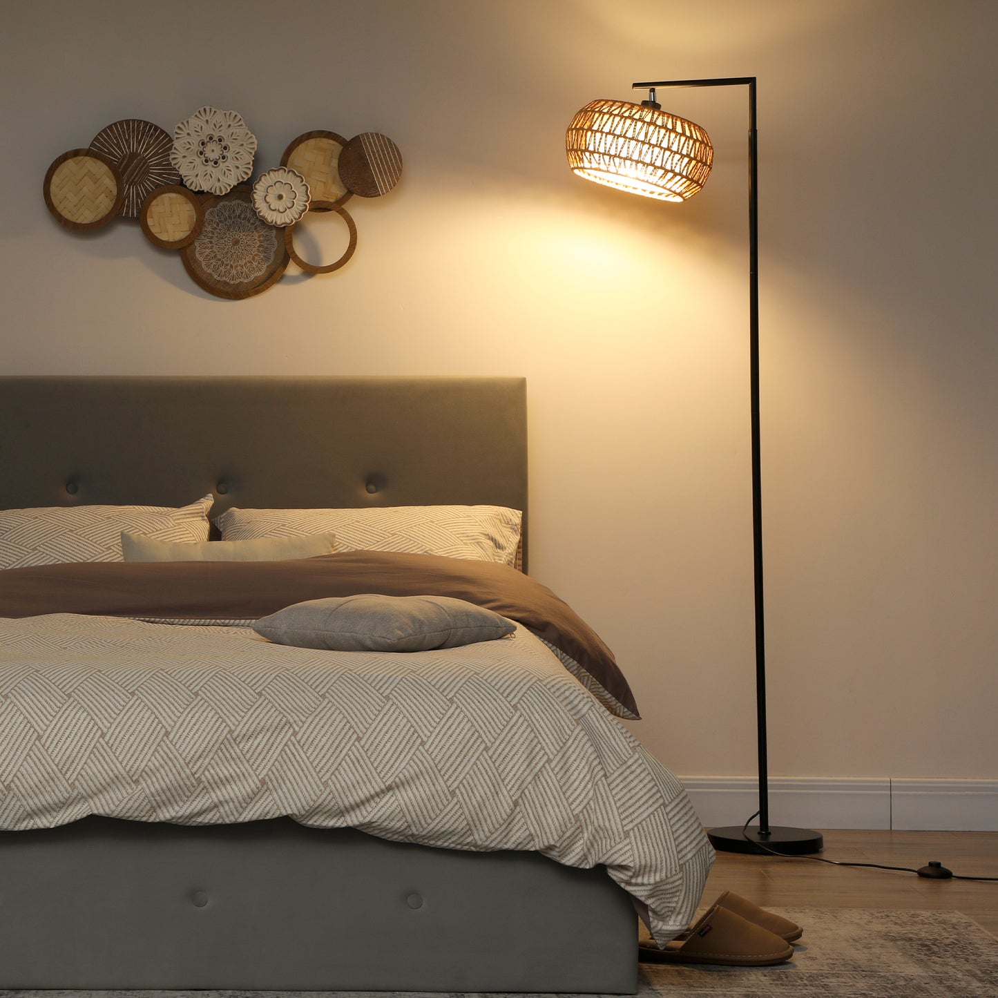 Boho Dimmable Floor Lamp - Black