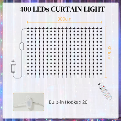 LED Curtain Lights, Smart Curtain Fairy Plug In, Colour Changing Wall Lights with Remote, App