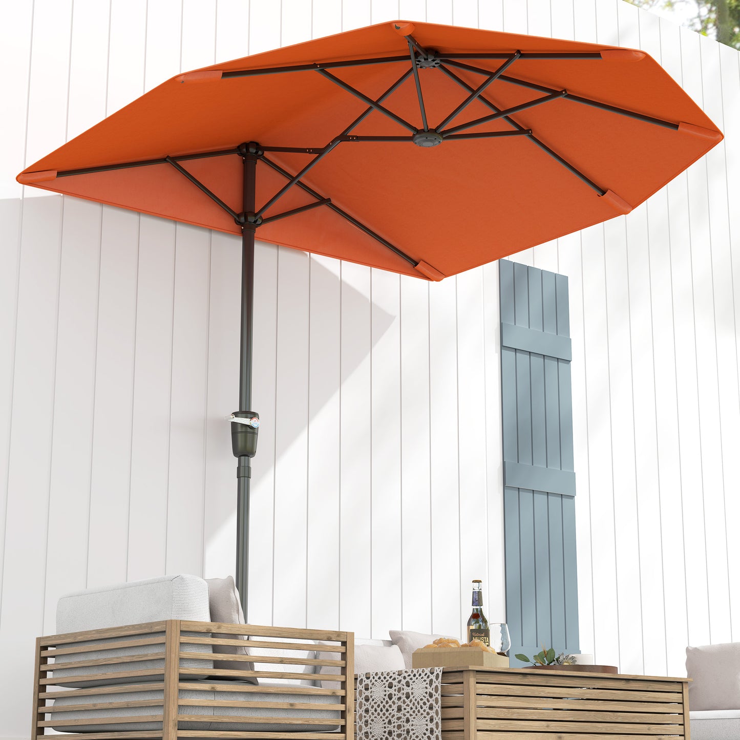 2m Half Parasol Umbrella - Orange