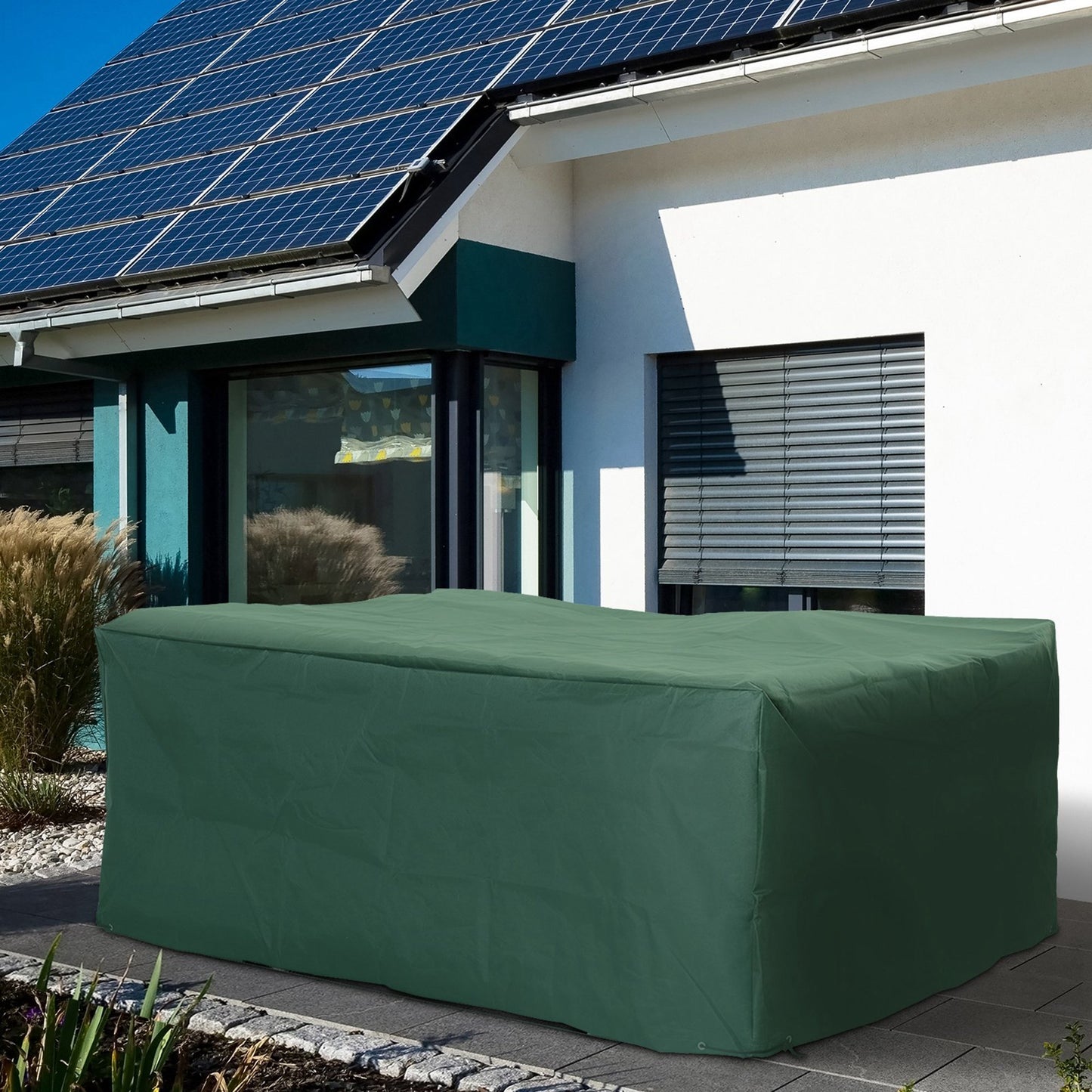 Outdoor Garden Furniture Cover Waterproof, Anti-UV 600D Heavy Duty Oxford Fabric Patio Furniture Cover for Rectangular Sofa T