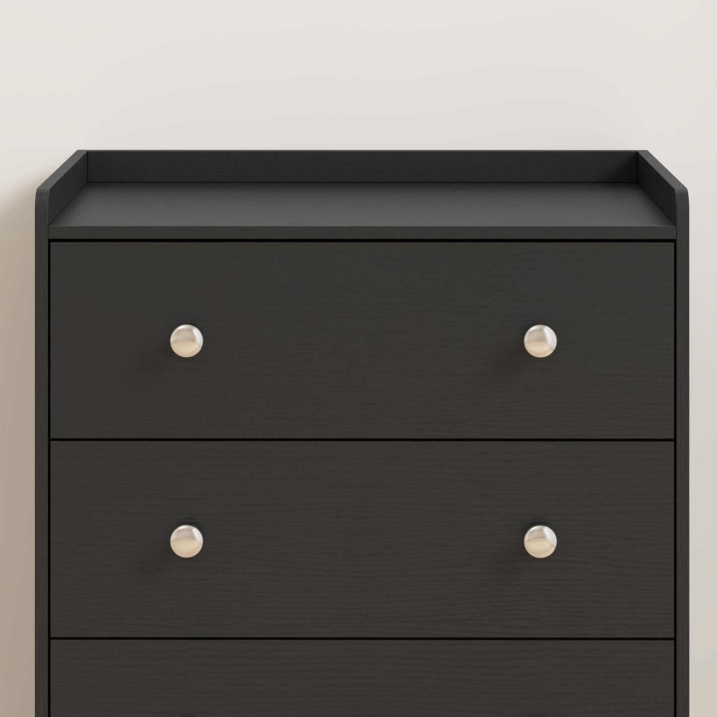 4 Drawer Chest of Drawers, Modern Dresser for Bedroom, Storage Cabinet for Living Room Entryway, Black Wood Effect