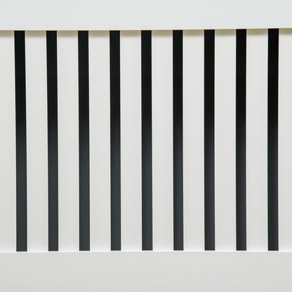 Slatted Radiator Cover Painted Cabinet MDF Lined Grill in White (172L x 19W x 81H cm)