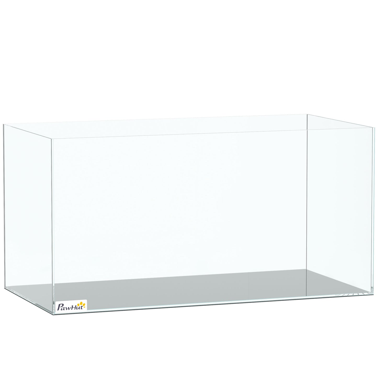 Fish Tank Bare Glass for DIY Glass Aquarium with Protective Base Mat 51L Transparent for Fish Shrimps
