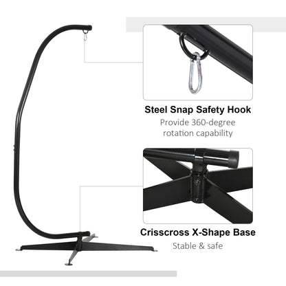 Hanging Hammock Stand Hammock Chair Stand C Stand Steel Heavy Duty Stand for Hanging Hammock Air Porch Swing Chair Indoor Out