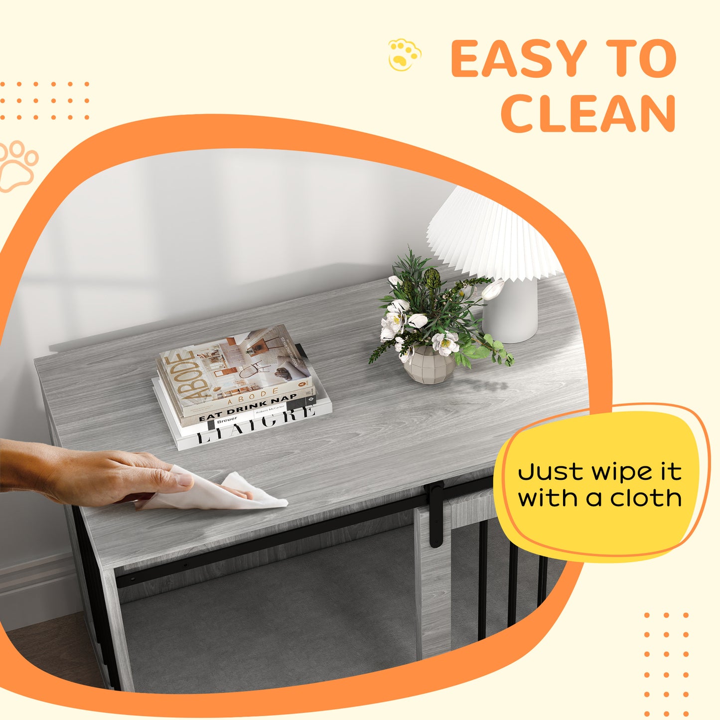 46.46'' Dog Crate Furniture with Removable Cushion & Security Latch for Extra Large Dogs - Grey