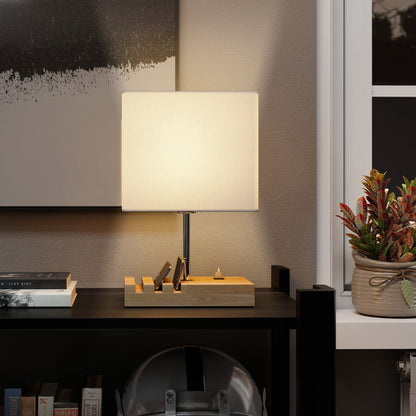 Bedside Lamp with USB A+C Charging Ports and 3 Phone Stands