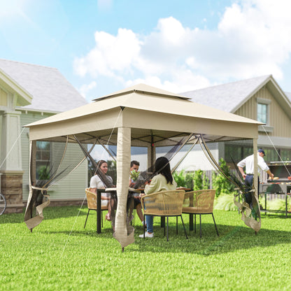 3 x 3(m) Pop Up Gazebo, Double-roof Garden Tent with Netting and Carry Bag, Party Event Shelter for Outdoor Patio