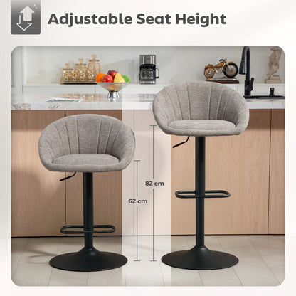Set of Two Relaxed Tub Bar Stools - Grey