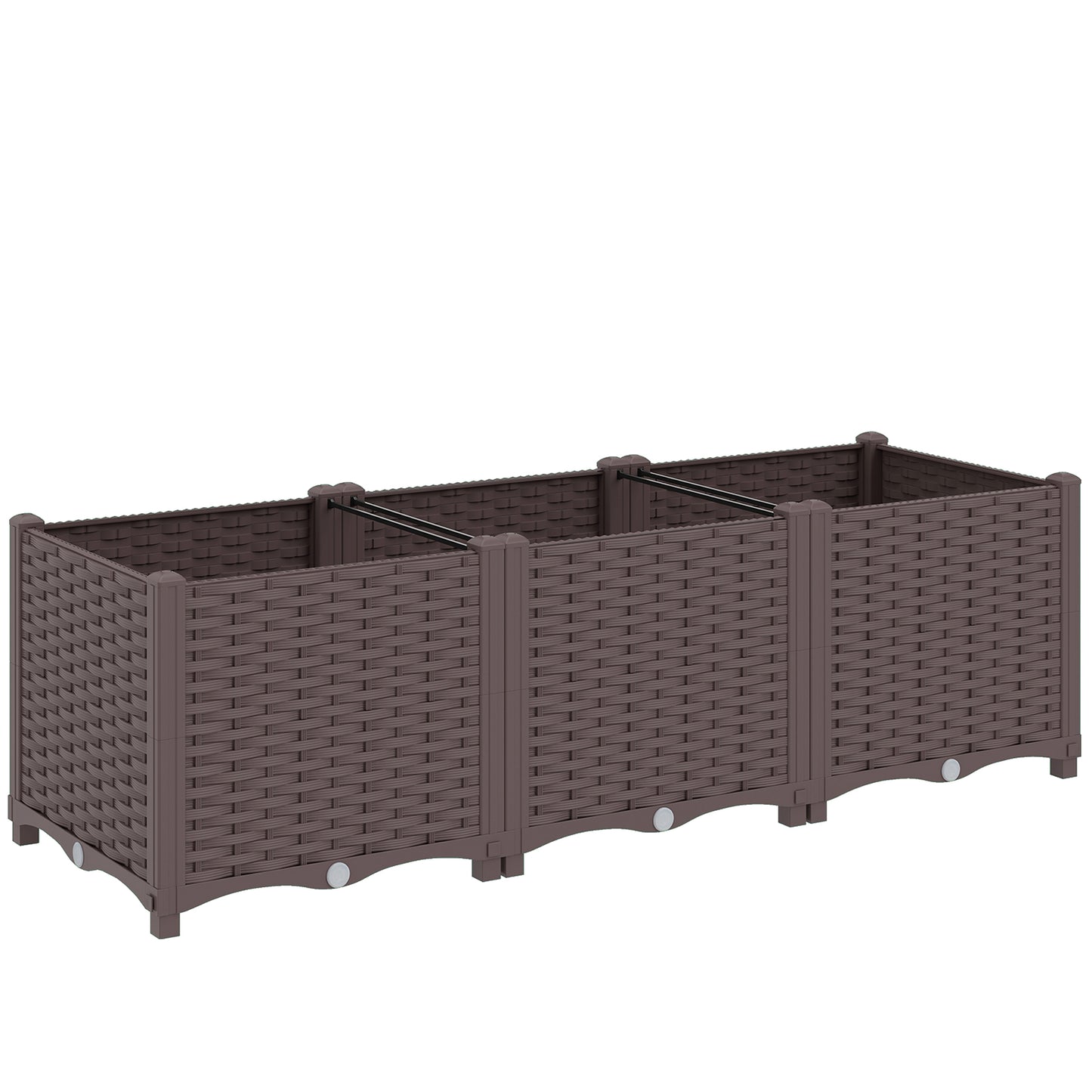 Plastic Raised Garden Bed with Legs, Self Watering Elevated Planter Boxes with Drainage Holes and Plugs