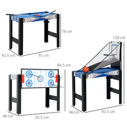 5-in-1 Multi Games Table, with Pool, Table Tennis, Basketball, Hockey, Archery, Blue