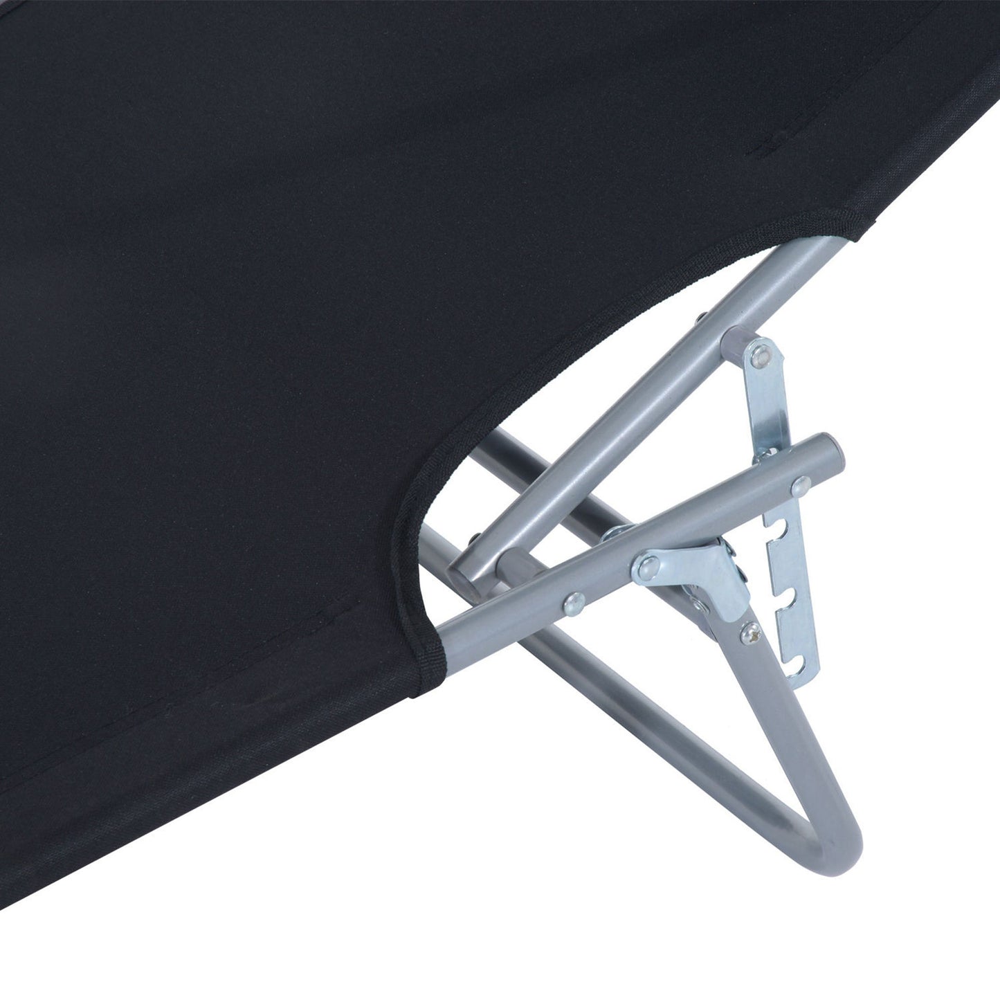 Outdoor Foldable Sun Lounger, 4 Level Adjustable Backrest Reclining Sun Lounger Chair with Angle Adjust Sun Shade Awning for