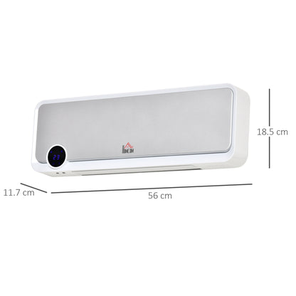 Wall Downflow Heater 2 Heat and Fan 1000W/2000W, Electric Space Heater with Timer Remote Oscillating