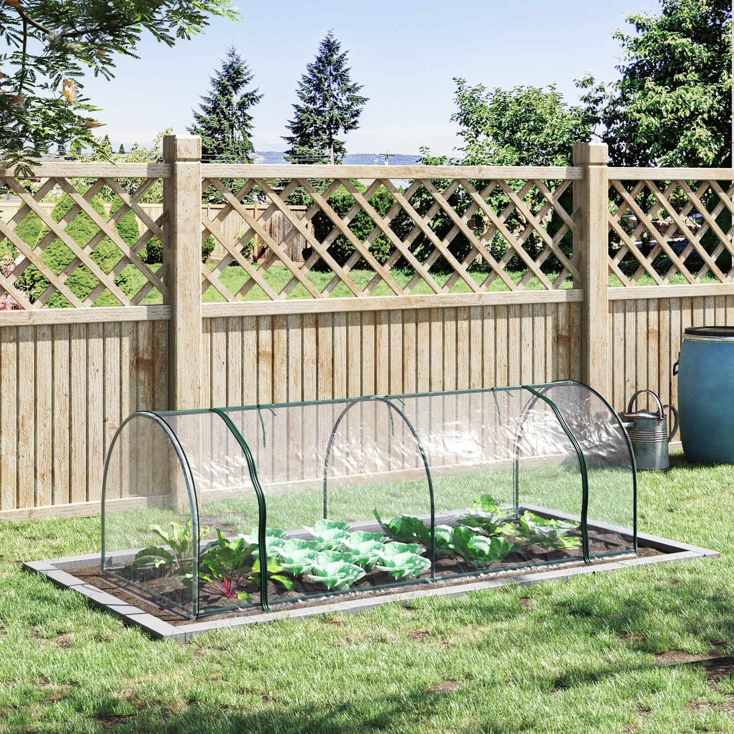 Mini Greenhouse, Small Polytunnel Green House with Zipped Doors, Steel Frame for Garden Patio, 250 x 100 x 80cm, Clear