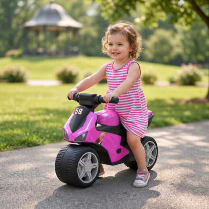 Balance Bike with Music Extra-Wide Wheels Toddler Bike for Boys Girls Pink
