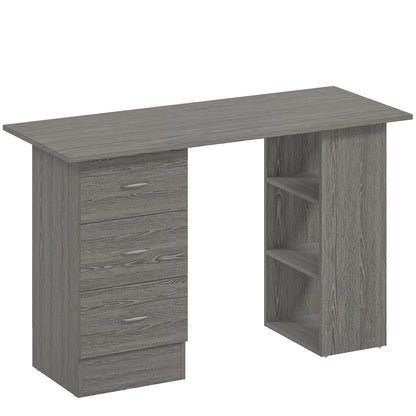 Computer Desk with Drawers, Home Office Desk, Writing Table, PC Workstation with 3 Storage Shelves for Working, Study