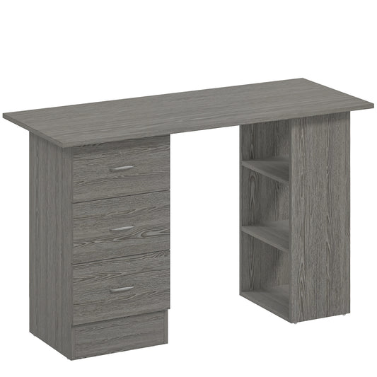 Computer Desk with Drawers, Home Office Desk, Writing Table, PC Workstation with 3 Storage Shelves for Working, Study