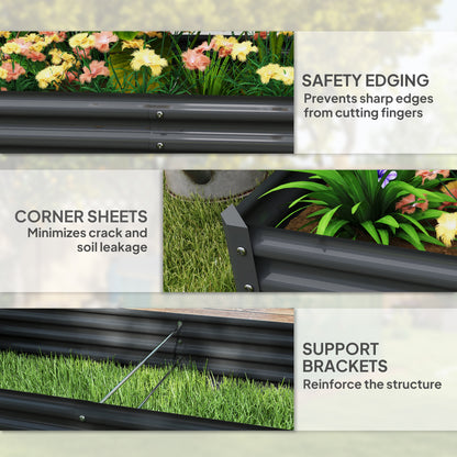 180 x 90cm Galvanised Steel Open Planter - 84H-211V00CG
