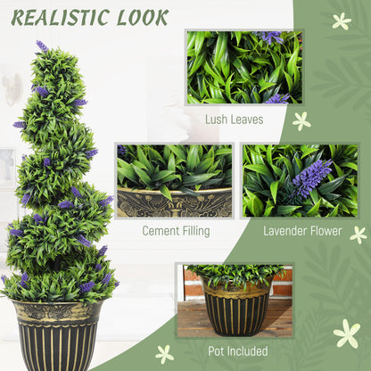 Set of Two 90cm Artificial Lavender Trees