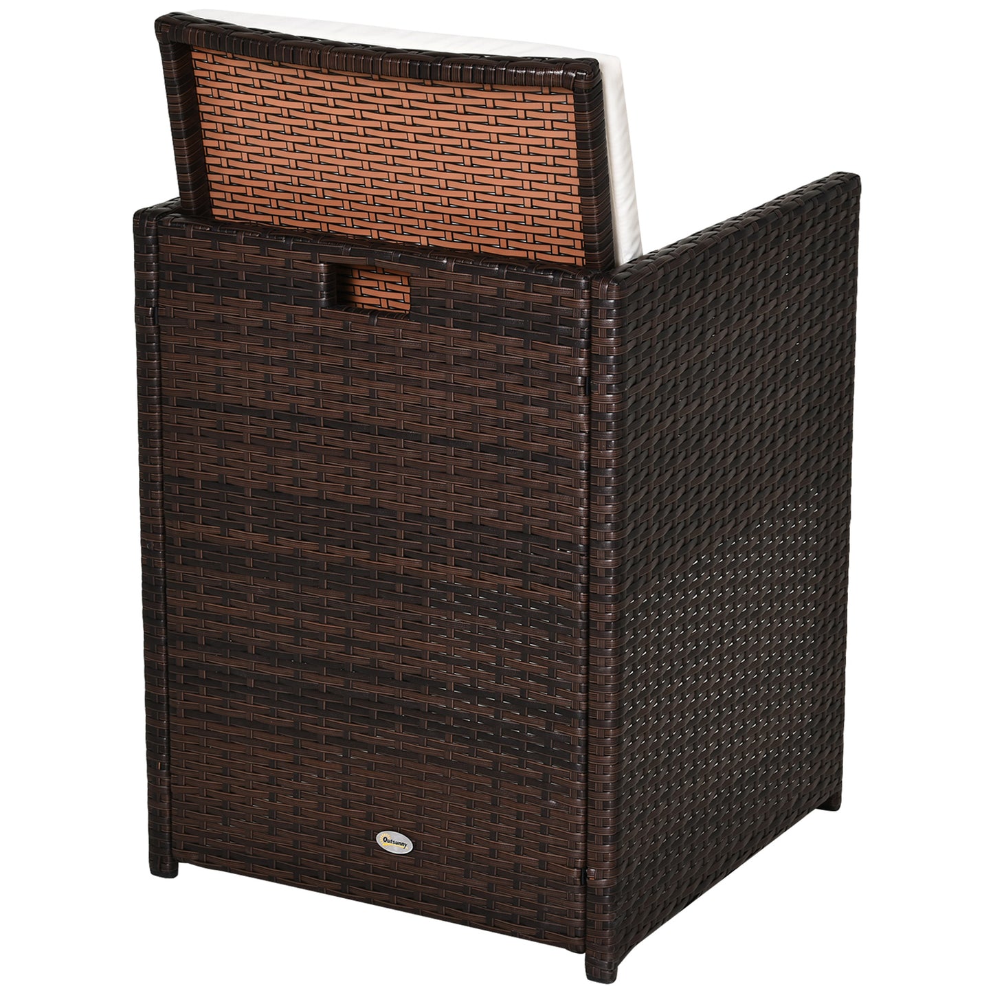 2 Seater Rattan Cube Garden Furniture Set, Rattan Dining Set with Cushions, Outdoor Dining Table and Chairs with 2 Armchairs