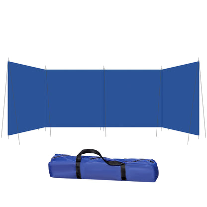 Camping Windbreak, Foldable Portable Wind Blocker w/ Carry Bag and Steel Poles, Beach Sun Screen Shelter Privacy Wall