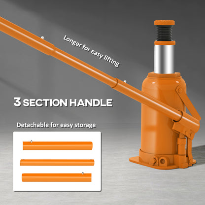 12 Tonne Hydraulic Bottle Jack with 19-37 cm Lifting Range, Heavy Duty Portable Compact Car Jack Lift