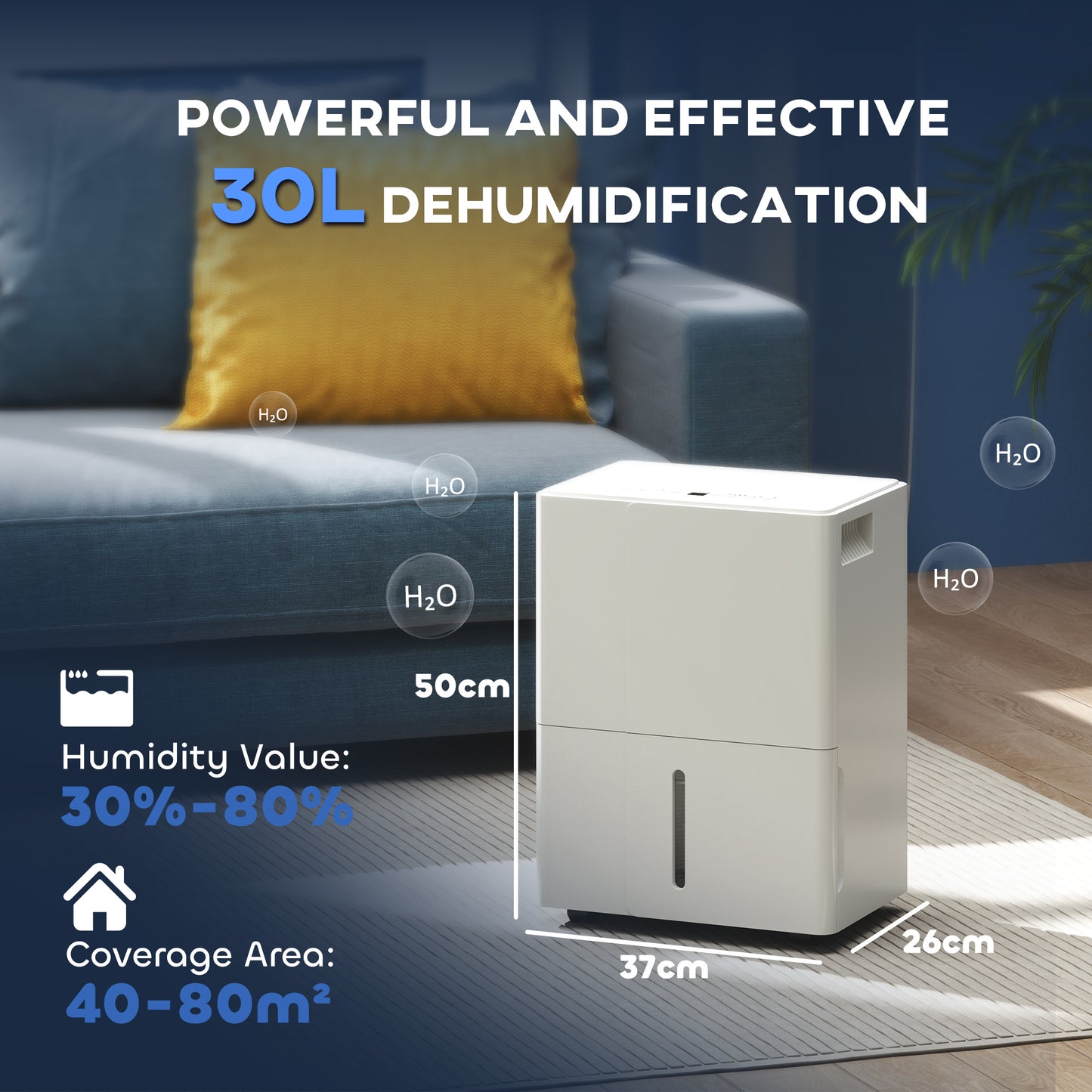 30L Clothes Dryer Dehumidifier - White