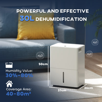 30L Clothes Dryer Dehumidifier - White