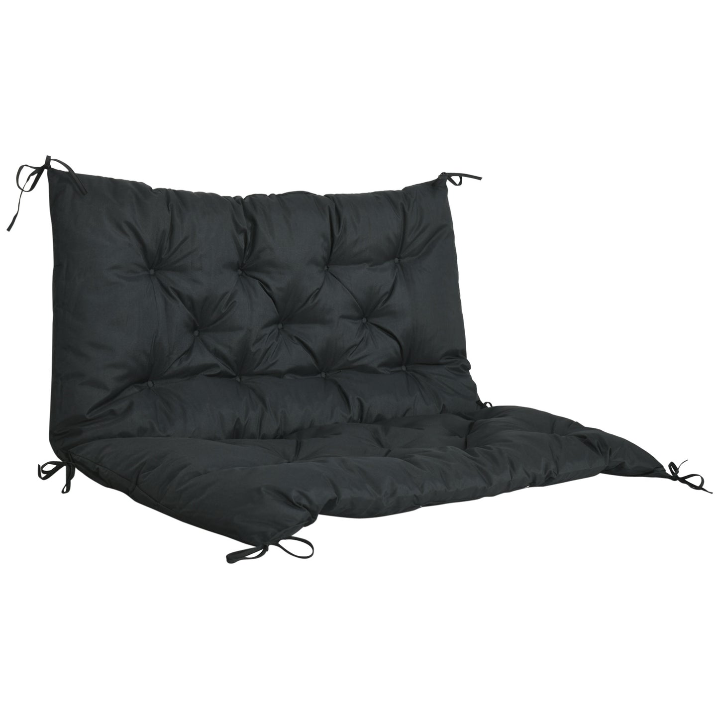 2 Seater Bench Pad, Garden Swing Chair Cushion with Back and Ties
