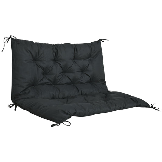 2 Seater Bench Pad, Garden Swing Chair Cushion with Back and Ties