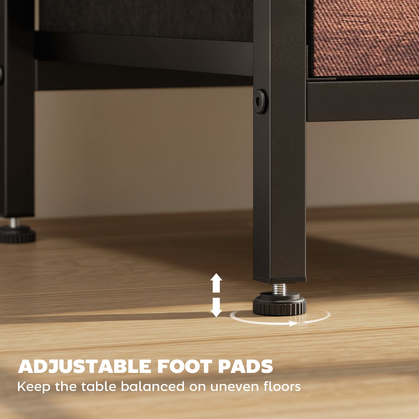 Bedside Table with Charging Station - Rustic Brown