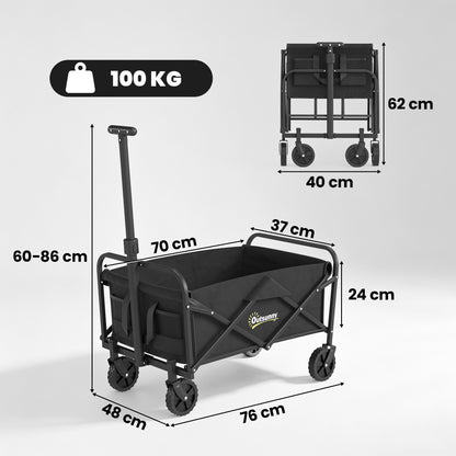 93L Festival Trolley on Wheels, Garden Folding Trolley Cart
