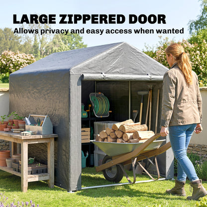 2.2 x 1.6 m Outdoor Storage Tent, with Accessories - Light Grey