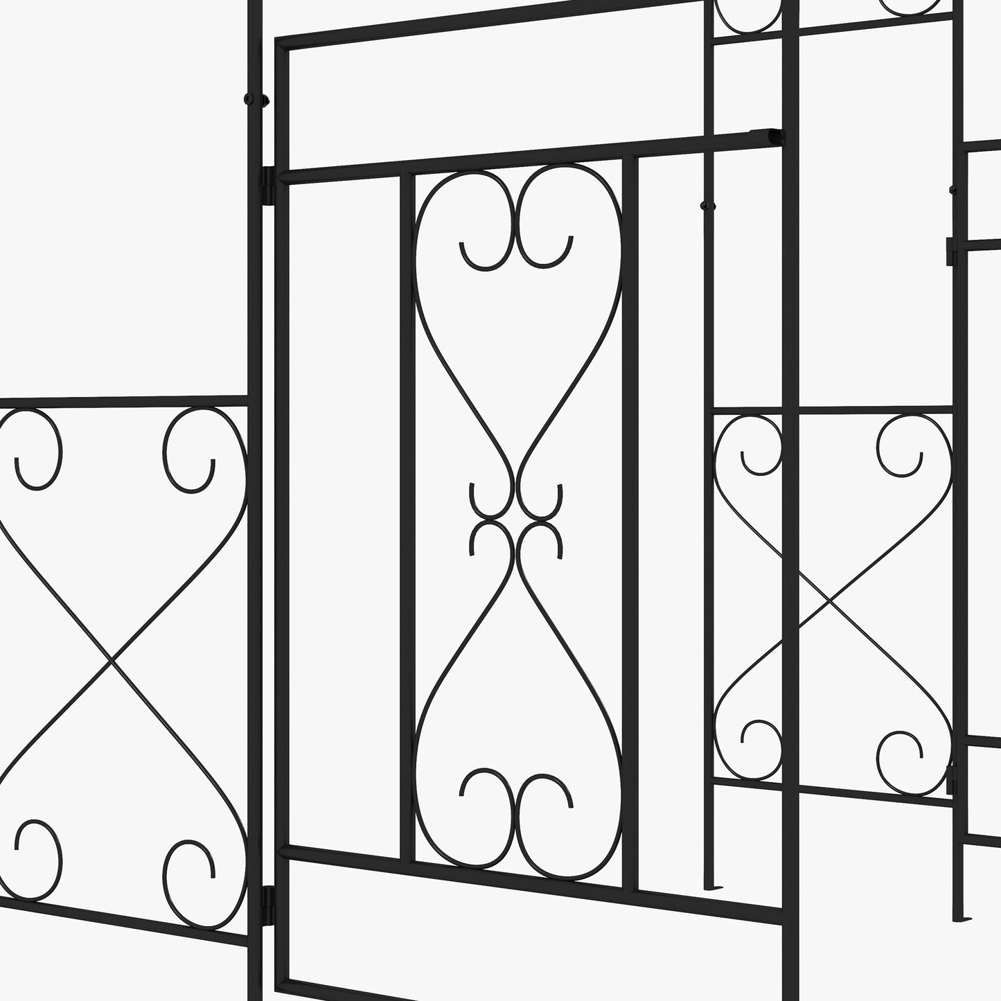 Garden Arch with Double Gates, Metal Garden Arbor for Climbing Roses & Vines