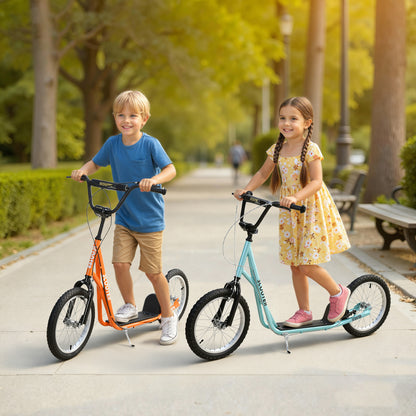 Kick Scooters for Kids with Adjustable Height, Anti-Slip Deck, Dual Brakes, Rubber Tyres