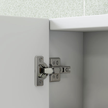 Three-Mirror Bathroom Storage Cabinet - White