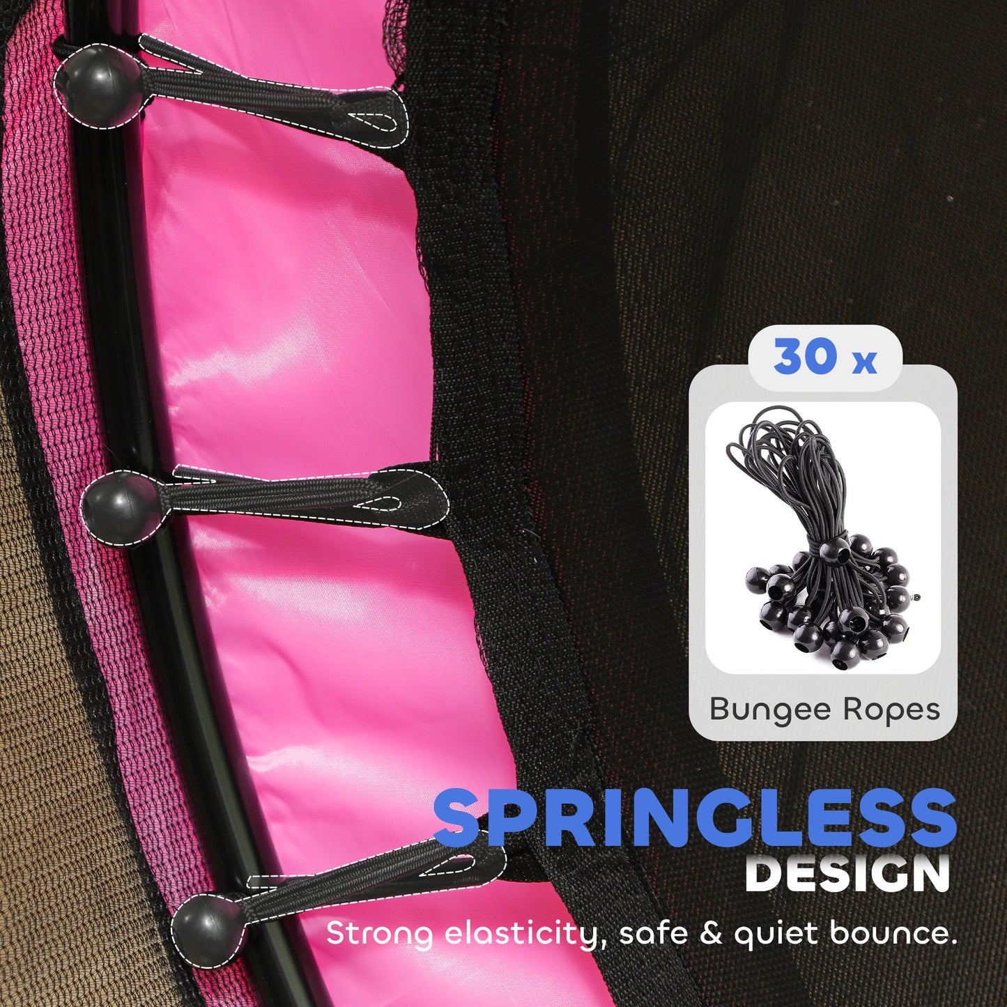 4.6ft Toddler Trampoline w/ Safety Enclosure Net, for Indoor Outdoor Use, Ages 3-6 Years, Pink