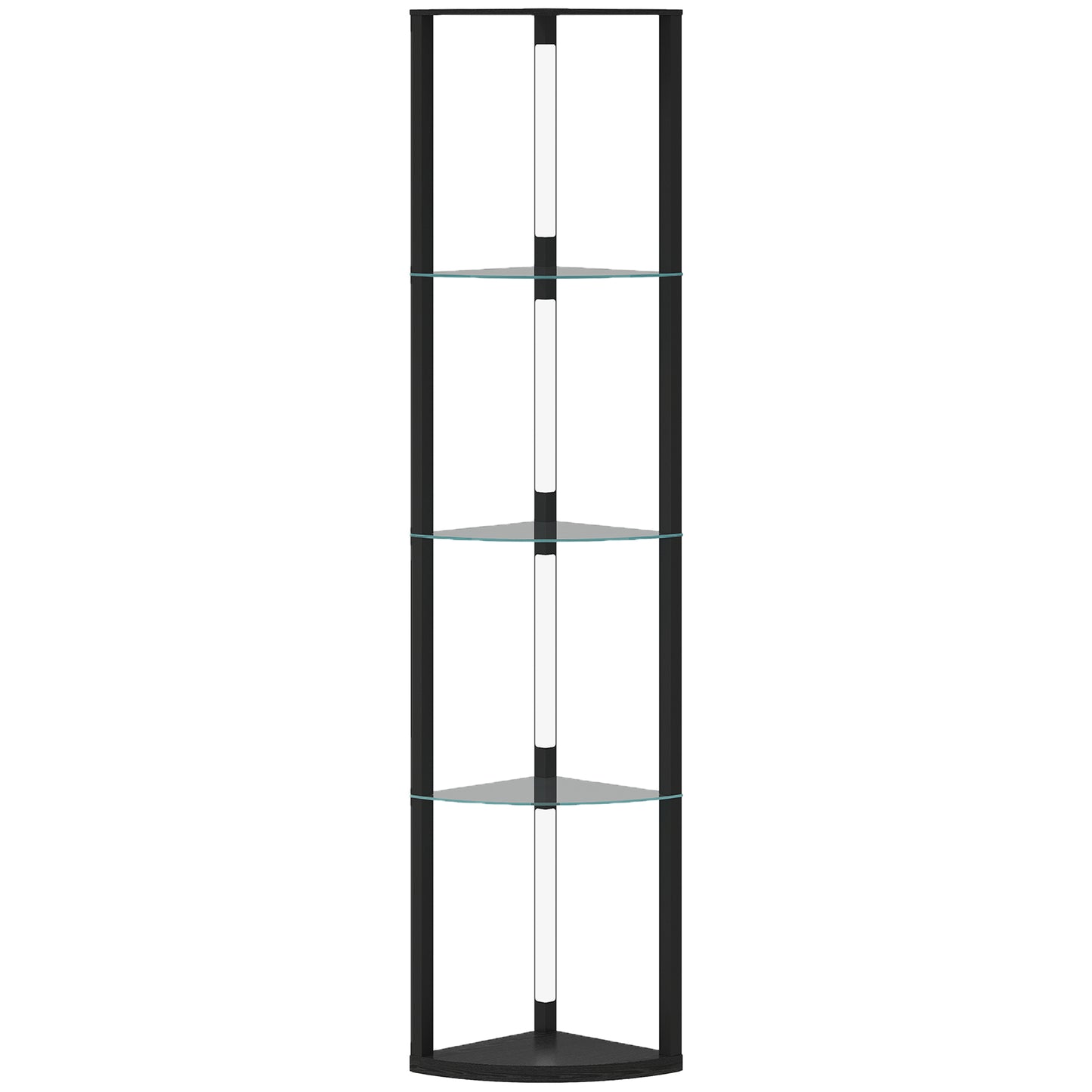 LED Floor Lamp with Shelves, Dimmable Standing Lamp with Foot Switch for Living Room, Bedroom, Black