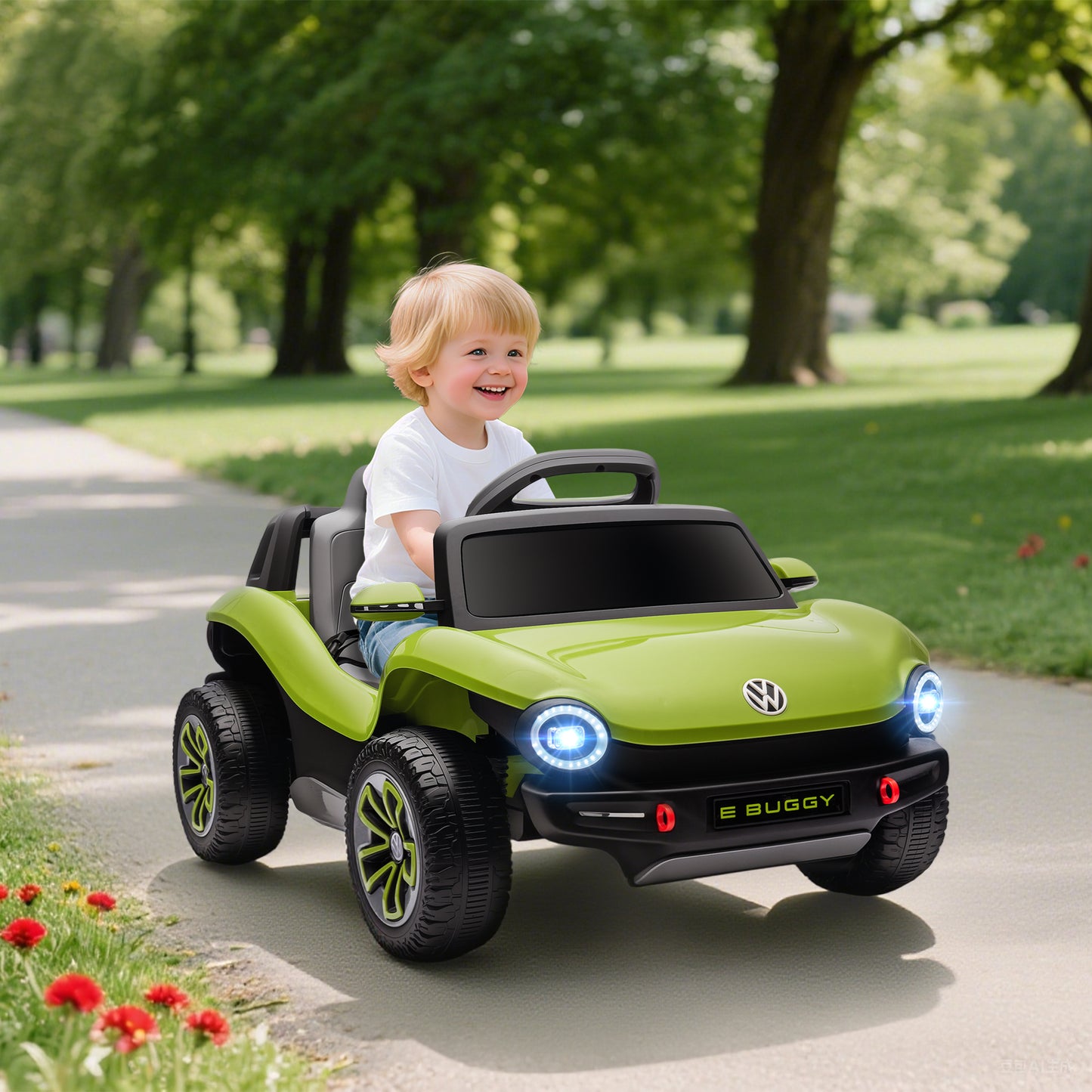 Volkswagen Licensed Kids Electric Car with Remote Control for Ages 3-6 Years, Green