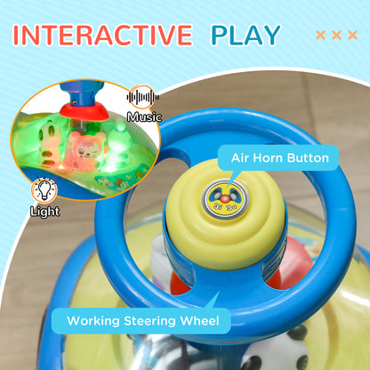 Foot to Floor oddler Ride on Toy w/ Music, Light, Horn, Under Seat Storage, Anti-Over-Backwards Device, Blue