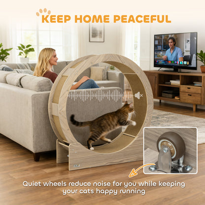 Cat Wheel with Brake, Scratching Pads - Walnut Brown