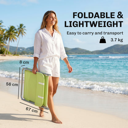Single Folding Sun Lounger - Green