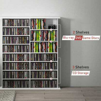 16-Compartment Media Shelf- White