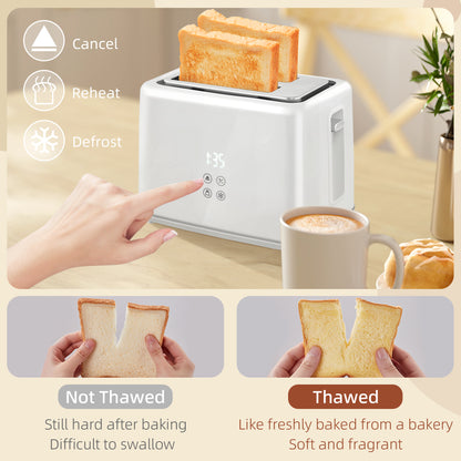Polished Stainless Steel Kettle and Toaster Set - White
