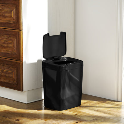 15L Sensor Bin, Automatic Touchless Kitchen Bin, Easy Clean, Battery Operated for Home Office, Bedroom, Bathroom, Black