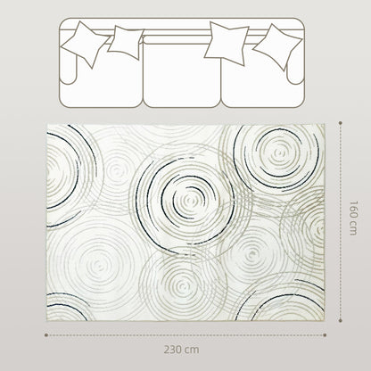 Modern Area Rug, Swirl Pattern Machine Washable Rug, Allergy-Friendly Floor Carpet for Living Room, Bedroom, Dining Room